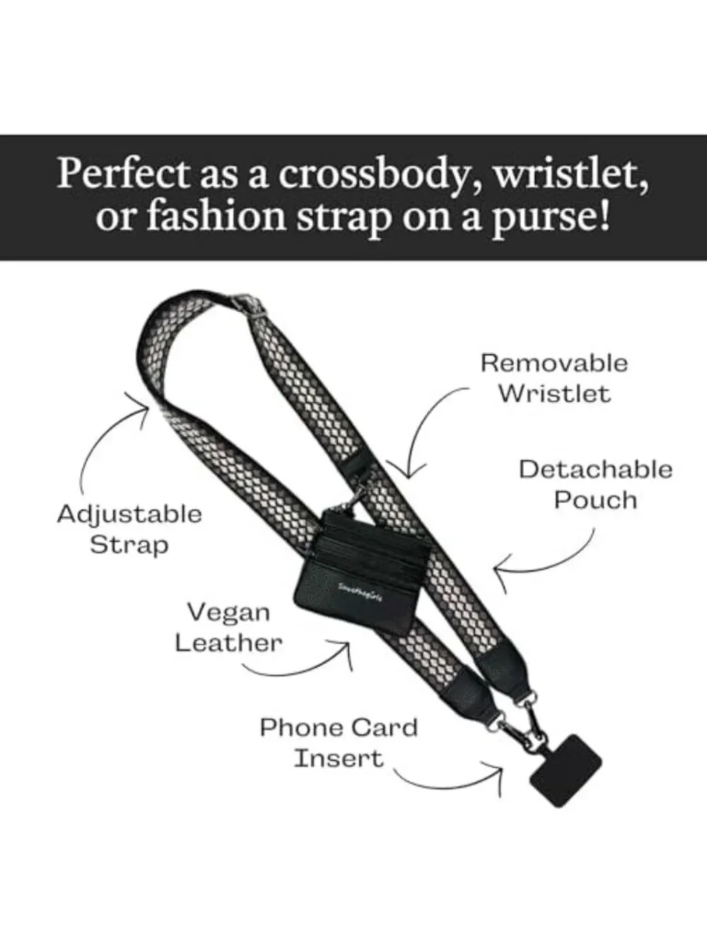 Stylish Clip & Go Phone Lanyard with Wallet Pouch - Fun Dots Design, Perfect for
